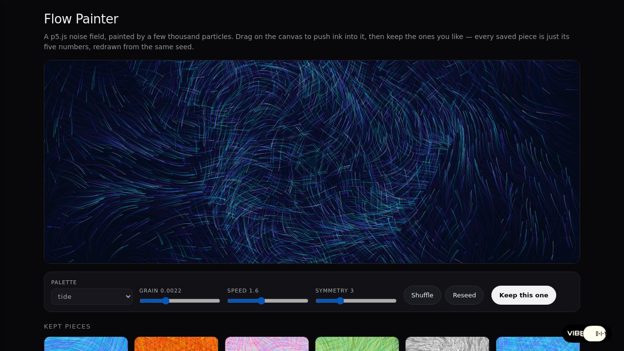 Screenshot of P5 Flow Gallery
